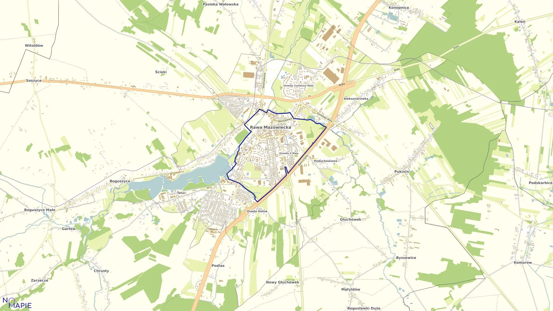 Mapa obrębu OBRĘB 4 w mieście Rawa Mazowiecka